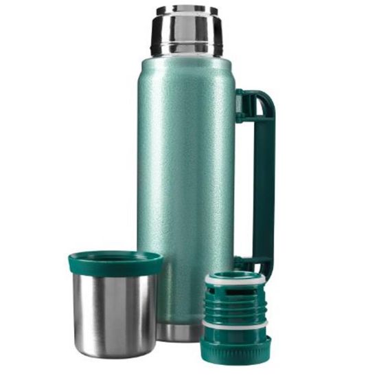 S-link SL-TM13 Yeşil Kumlama Boya 750ML Iç 304  Plastik Kulp Ve Portatif Paslanmaz Çelik Termos Kupa resmi