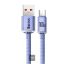 Baseus CAJY000405 1.2mt Crystal Cable USB-A to Type-C Fast Charge Data Cable 100W 5A1.2M-Purple resmi