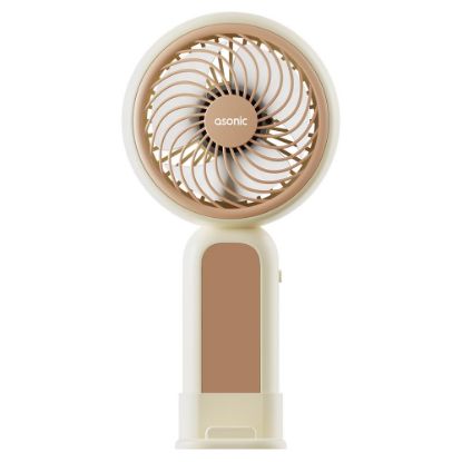 Asonic AFN21 Krem 250mAh Dahili Pil Elde Taşınabilir Masaüstü Usb Fan Şarjlı Type-c Şarj resmi
