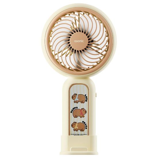 Asonic AFN20 Krem 250mAh Dahili Pil Elde Taşınabilir Masaüstü Usb Fan Şarjlı Type-c Şarj resmi
