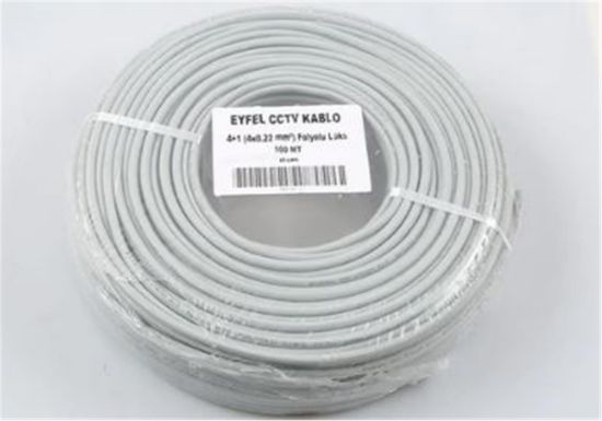 Eyfel EF-C400 4+1 2x0.22 (14x0.18 CCA) Folyolu 100M CCTV Kablo resmi