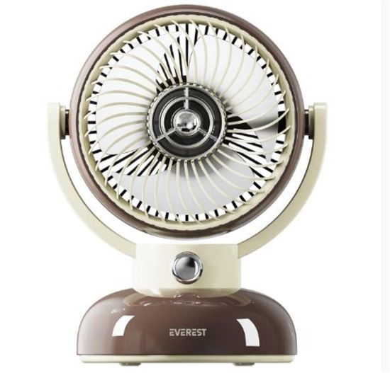 Everest EFN12 Kahve 1200mAh 3 Hız Kademe Led Işıklı Retro Masaüstü Usb Fan resmi