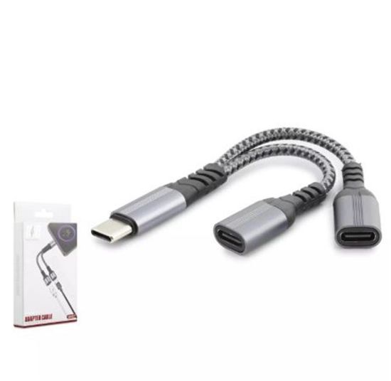 Hadron Gj-015 Type-C To 2*Type-C F Kablo Car Şarj Siyah resmi