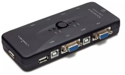 Hadron Hd230 Vga Usb Kvm Switch 4Giriş 1Çıkış Siyah 4 Farkı Bilgisayarı Tek Ekrana Bağlar  resmi