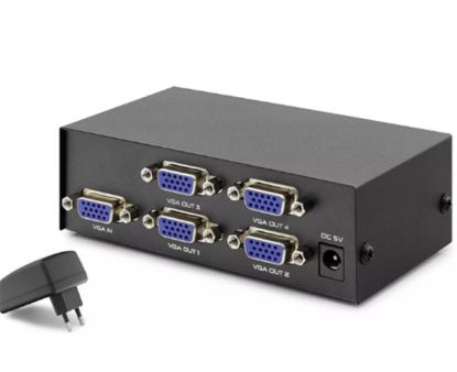 Hadron Hdx1278 4 Port Vga Splitter 200Mhz 1*In 4*Out Siyah resmi