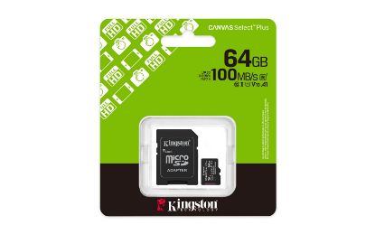 Kingston SDCS3/64GB 64GB microSDXC Canvas Select Plus Gen3 100MB/s A1 Card + Adapter Hafıza Kartı  resmi