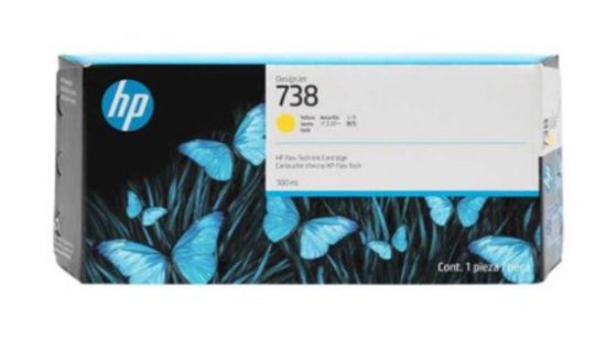 HP 738 Yellow Sarı 300ML Plotter Kartuşu 676M8A resmi
