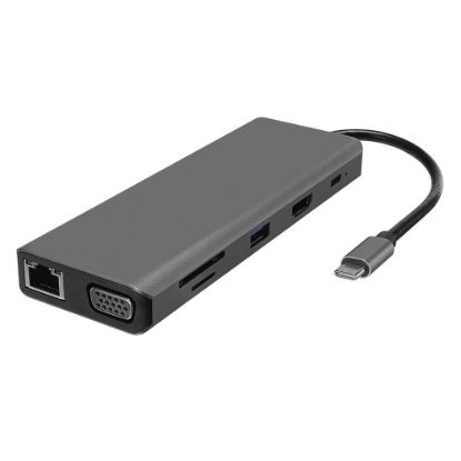 Hytech HY-USBC32 4K*2K Ultra HD Gri Metal 5x USB2.0/USB3.0 100M RJ45 PD, TypeC Data, ö resmi