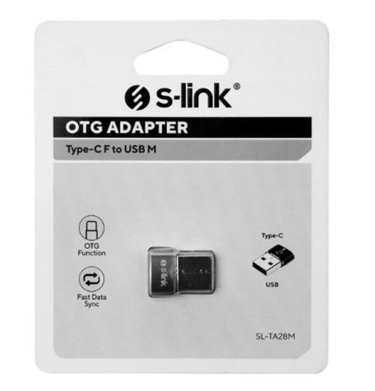 S-link SL-TA28M Siyah Type C F to USB M Metal Gövdeli OTG Çevirici resmi