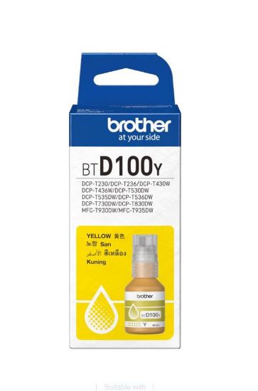 Brother BTD100Y Yellow Sarı 5.000 Sayfa Şişe Mürekkep DCP-T430/T530/T730/T830  MFC-T930/T935 resmi
