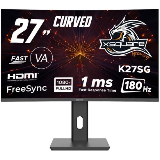 Dexim 27" DMT008 Fhd 180hz 1ms Hdmı+dp K27SG Freesync Adaptive Sync Curved Va Gaming Pivot Monitör   resmi