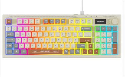 Everest KB-79 SILENT PRO Gri/Gri Mavi/Kahve SESSİZ RGB Q Membrane Oyuncu Klavyesi resmi