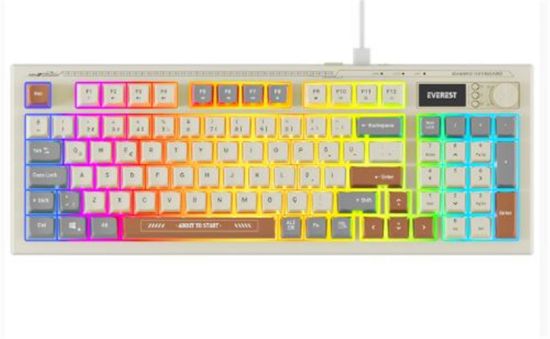 Everest KB-79 SILENT PRO Gri/Gri Mavi/Kahve SESSİZ RGB Q Membrane Oyuncu Klavyesi resmi