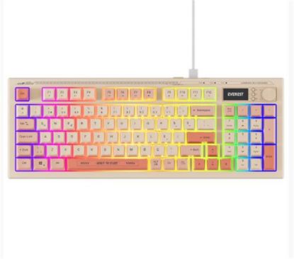 Everest KB-79 SILENT PRO Bej/Pembe/Turuncu SESSİZ RGB Q Membrane Oyuncu Klavyesi resmi