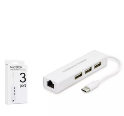 Hadron Hdx7007 Type-C Hub Combo 3*Usb + Lan Beyaz resmi