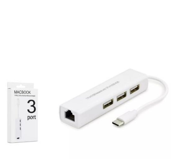 Hadron Hdx7007 Type-C Hub Combo 3*Usb + Lan Beyaz resmi