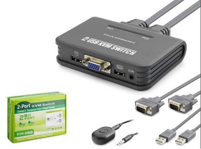 Hadron Hdx1362 Vga Usb Kwm Switch 2Giriş 1Çıkış Kablolu Siyah resmi