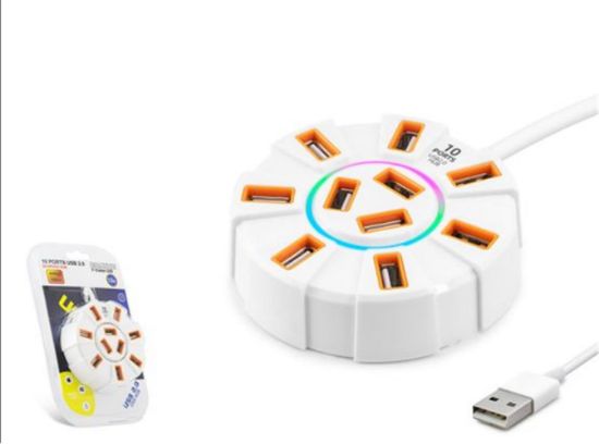 Hadron Hdx7034 Usb Hub 10*Usb 1.2M Beyaz resmi