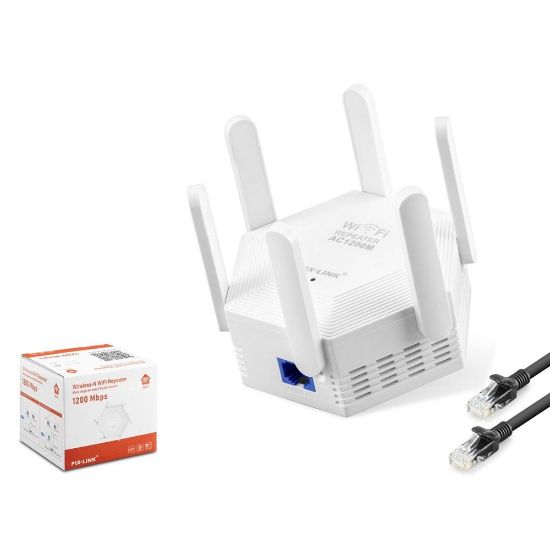 Pix-Link Wr56T Wifi Repeater 1200Mbps Beyaz Çift bant Wi-Fi 2.4 GHz ve 5 GHz WPS Desteği  resmi