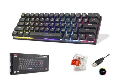 Hadron G509R Kablolu Oyuncu Mini Klavye Mekanik Red Switch Rgb Q Siyah resmi