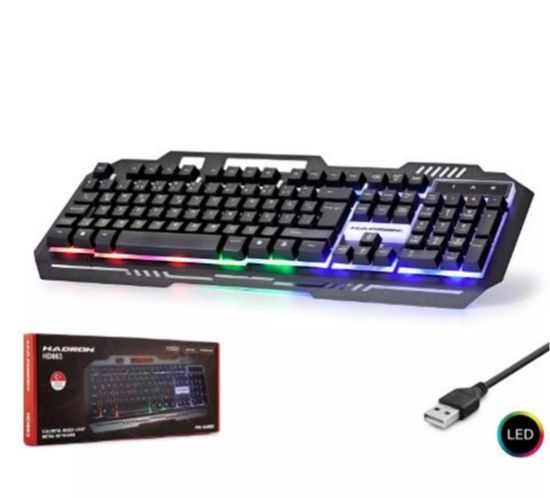 Hadron Hd863 Kablolu Oyuncu Klavye Metal Led Q Siyah resmi