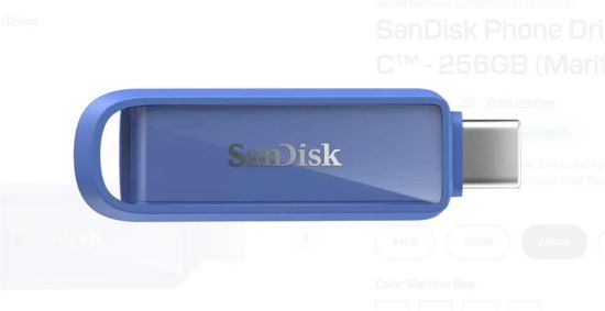 Sandisk SDIXS0N-256G-GN6ND 256GB Phone Drive with USB-C-128GB (Maritime Blue) Flash Bellek resmi