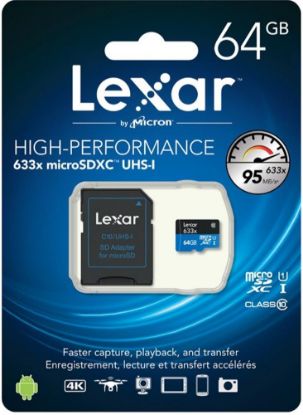 Lexar 64GB C10 A1 V30 U3  Hafıza Kartı + Adaptör resmi