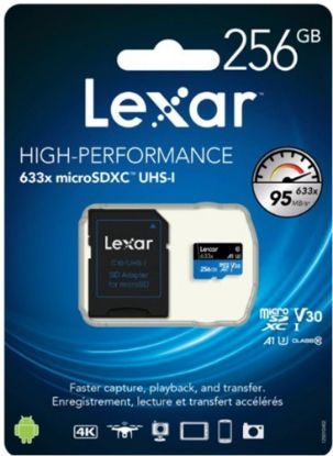 Lexar 512gb microSDXC™ UHS-I, SD adaptörlü, 100 MB/snye kadar okuma, 70 MB/snye kadar yazma resmi