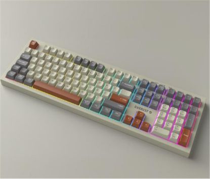 Everest KM-78 Rena Krem/Gri/Kahve Kablosuz 2.4 + BT RGB Aydınlatmalı Sessiz Q  Klavye + Mouse Se resmi