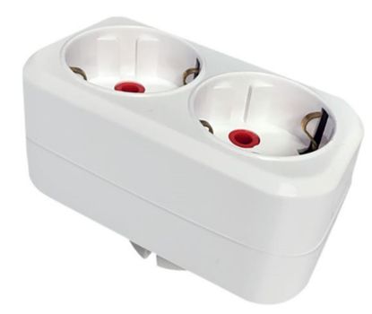 Mutlusan İkili Topraklı Fiş-Priz Düz Tip Beyaz (001 170 033006 00 00) resmi