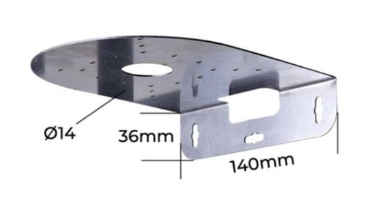 TRK TRK-162-L Galvanize Metal Dome Kamera Bağlantı Ayağı 140 mm Çaplı  resmi