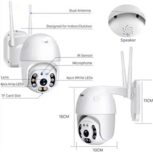 Apronx APX-WP70 3mp 2.8mm 8 LED Wifi Ptz Kamera resmi