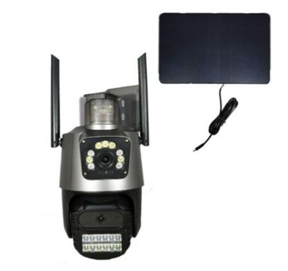 Apronx APX-WSP242 6Mp 2.8mm 4G Solar Çift Kamera 19 Led PTZ resmi