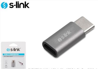S-link SL-TA25M Gümüş Metal Gövde MicroUSB 5pin F to Type C M Çevirici resmi