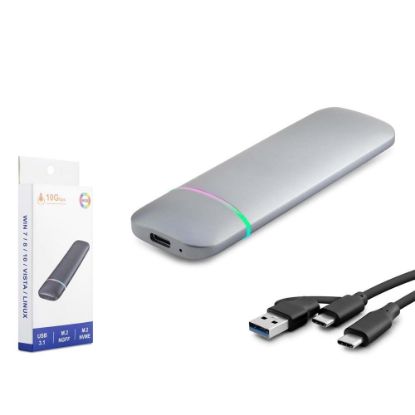 Hadron Hdx1772 Ssd Kutu Type-C3.1 + Usb3.0 Nvme + Ngff M2 Chip Rtl9210B Gri resmi