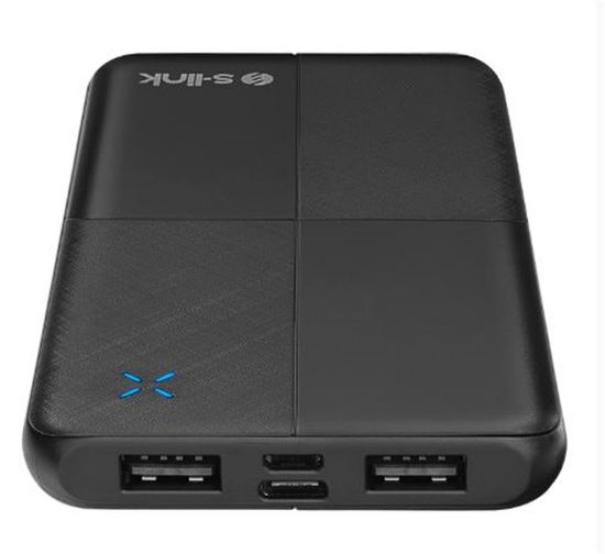S-link IP-G12N 10000mAh Micro+Usb+ Type-C Giriş+Çıkış Siyah Taşınabilir Pil Şarj Cihazı Powerbank resmi