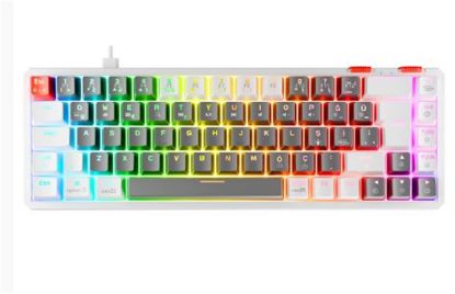 Rampage YORU MINI Gri/Beyaz Type-C Bağlantılı OUTEMU Red Swich Q Mekanik Gaming Oyuncu Klavye RGB resmi