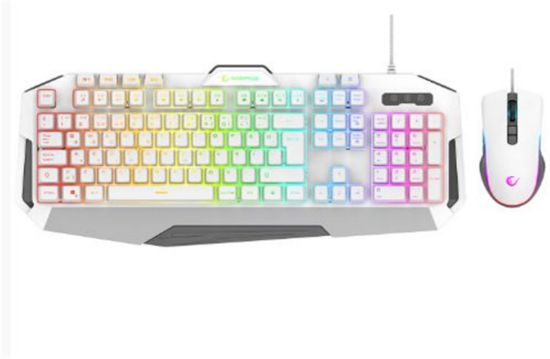 Rampage KM-34 GLARE Beyaz Usb RGB Aydınlatmalı Q 12800 DPI Mouse Gaming Oyuncu Klavye Set resmi
