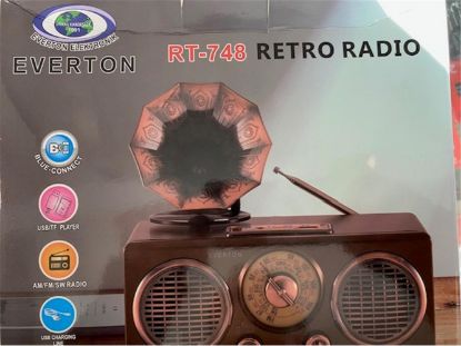 Everton Rt-748  Bluetooth Fm/Usb/Tf/Aux  Şarjlı Nostaljik Radyo resmi