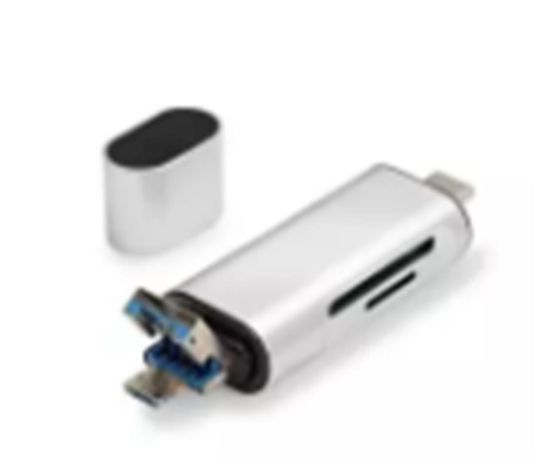 Hadron HDX7053 Kart Okuyucu Type-C OTG | microSD + SD Destekli | 480Mbps Gri resmi