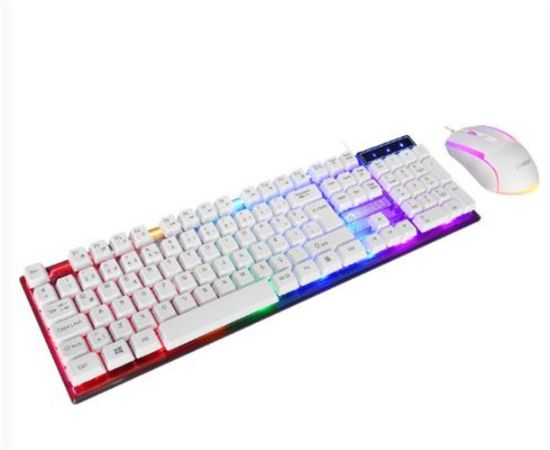 Everest KM-198 Luminax Beyaz Gökkuşağı Aydınlatmalı Q Gaming Oyuncu Klavye + Mouse Set resmi
