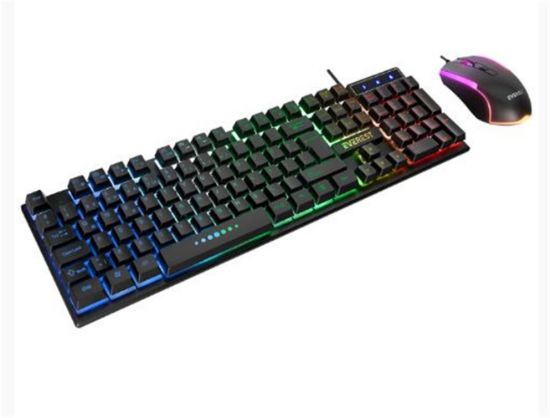 Everest KM-198 Luminax Siyah Gökkuşağı Aydınlatmalı Q Gaming Oyuncu Klavye + Mouse Set resmi