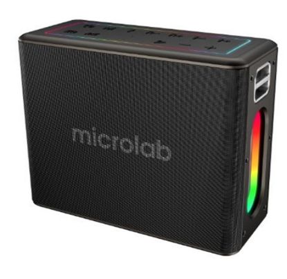 Microlab M60 Vega 15000mAh Batarya  Wireless Mikrofonlu Siyah Gri Usb + Tf Kart + Bluetooth Powerban resmi