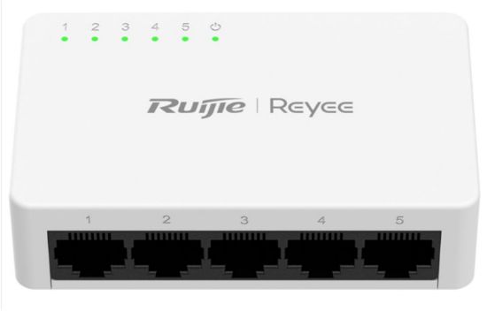 Ruijie Reyee RG-ES05F 5 Portlu, 10/100 Fast Ethernet Tak Çalıştır Switch Plastik Kasa resmi