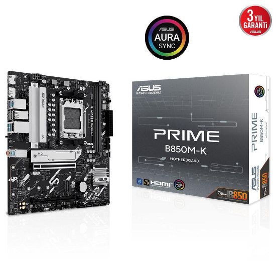 Asus Prime B850M-K AM5 DDR5 Ses GLAN DP/HDMI SATA3 USB3.2 mATX Anakart resmi