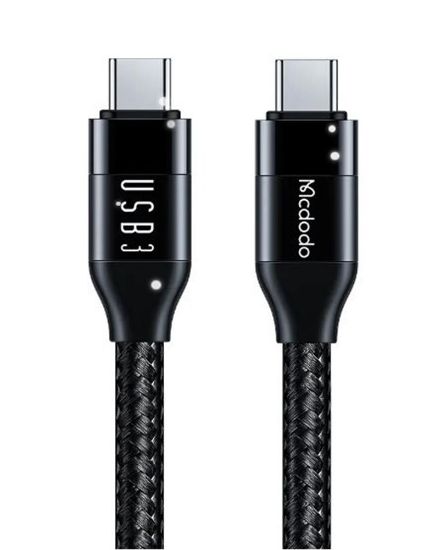 MCDODO CA-7132 TYPE-C TO TYPE-C USB 3 100W DATA AKTARIM VE ŞARJ KABLOSU 1.2 M - SİYAH resmi