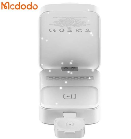 MCDODO CH-5090 15W 3ü 1 Katlanabilir Kablosuz Şarj Standı - Beyaz resmi