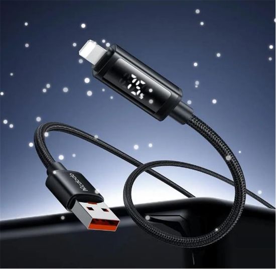 MCDODO CA-7970 USB-A TO LİGTNİNG Çift LED Ekranlı 3A 1.2M KABLO resmi