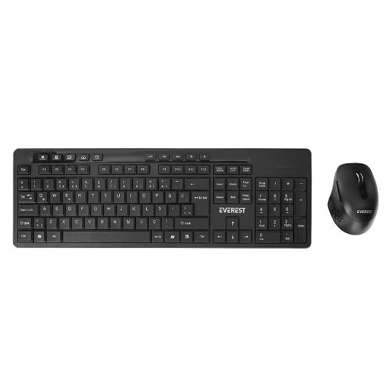 Everest KM-510 Siyah Kablosuz Q Multimedia Klavye + Mouse Set resmi