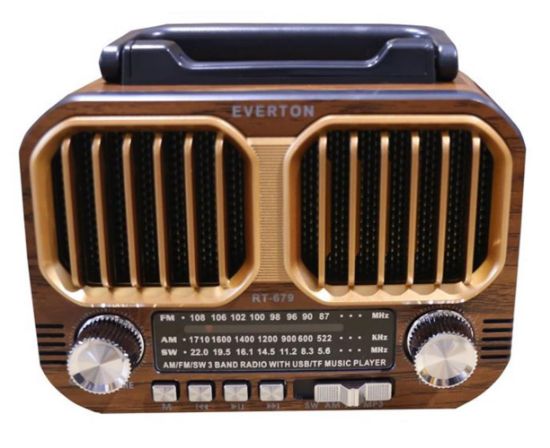 Everton RT-679  Bluetooth-USB-SD-FM Şarjlı Solarlı  Nostaljik Radyo  resmi